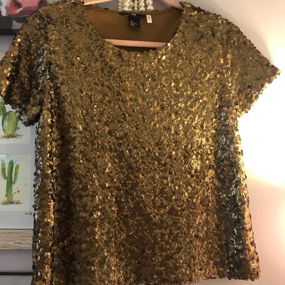 Gold Sequin Top Small